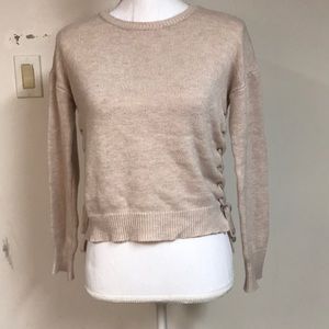 Forever 21 beige sweater w/lace up sides